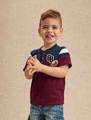 Boys Colorblock Varsity Henley Top - Campus Cuties