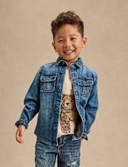 Boys Embroidered Bear Top - Highland Hills