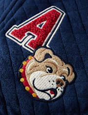 Kids Embroidered Varsity Zip Up Hoodie - Campus Cuties
