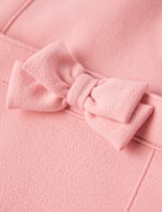 Girls Scalloped Button Ponte Jumper - Campus Cuties