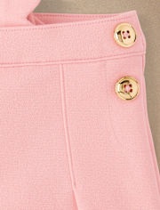 Girls Scalloped Button Ponte Jumper - Campus Cuties