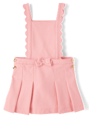 Girls Scalloped Button Ponte Jumper - Campus Cuties