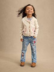 Girls Embroidered Horse Shawl Cardigan - Highland Hills
