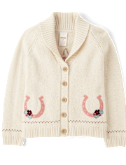Girls Embroidered Horse Shawl Cardigan - Highland Hills