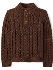 Pull à col montant en maille torsadée texturée pour garçon - Little Essentials