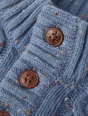 Boys Textured Cable Knit Mock Neck Sweater - Little Essentials