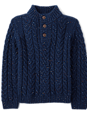 Pull à col montant en maille torsadée texturée pour garçon - Little Essentials