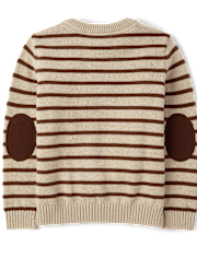 Boys Striped Embroidered Truck Sweater - Fall Celebrations