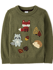 Boys Embroidered Animal Sweater - Highland Hills