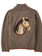 Kids Embroidered Horse Cardigan - Highland Hills