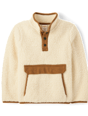 Pull Sherpa à demi-pression pour enfant - Highland Hills