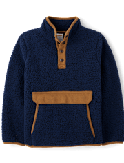 Pull Sherpa à demi-pression pour enfant - Highland Hills