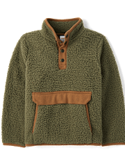 Kids Half Snap Sherpa Pullover - Highland Hills