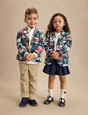 Blazer en popeline Madras à carreaux pour enfant - Campus Cuties