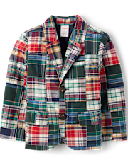 Kids Plaid Madras Poplin Blazer - Campus Cuties