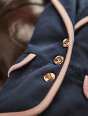 Blazer en point de Rome à bordure contrastante pour fille - Campus Cuties