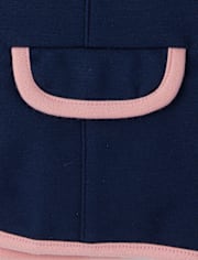 Girls Contrast Trim Ponte Blazer - Campus Cuties
