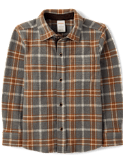 Boys Plaid Jacquard Button Up Shirt - Highland Hills