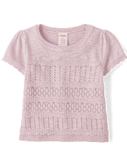 Girls Scalloped Pointelle Sweater - Magical Meadows