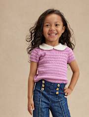 Girls Crochet Peter Pan Sweater - Magical Meadows