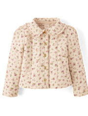 Girls Floral Quilted Jacket - Magical Meadows