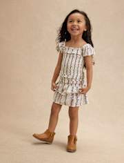 Robe à volants et smocks fleuris pour fille - Magical Meadows