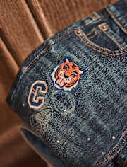 Jean décontracté brodé style universitaire pour enfant - Campus Cuties