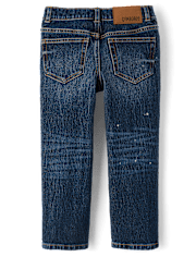 Kids Embroidered Varsity Relaxed Jeans - Campus Cuties
