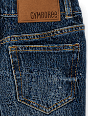 Kids Embroidered Varsity Relaxed Jeans - Campus Cuties