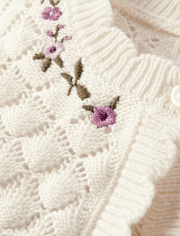 Girls Embroidered Floral Pointelle Cardigan - Magical Meadows