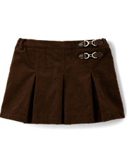 Girls Pleated Buckle Corduroy Skort - Highland Hills