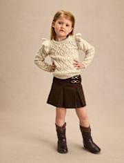 Girls Pleated Buckle Corduroy Skort - Highland Hills