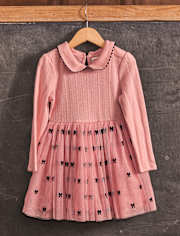 Robe tutu en pointelle brodée avec nœud pour fille - Campus Cuties