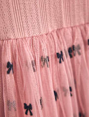 Robe tutu en pointelle brodée avec nœud pour fille - Campus Cuties