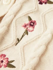 Cardigan en maille torsadée à fleurs brodées pour bébé fille - Homegrown by Gymboree
