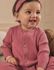 Ensemble 3 pièces barboteuse côtelée pour bébé fille - Homegrown by Gymboree
