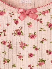 Girls Floral Snug Fit Pointelle Pajamas - Gymmies