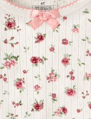 Girls Floral Snug Fit Pointelle Pajamas - Gymmies
