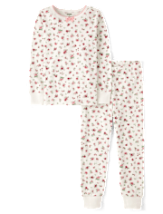 Girls Floral Snug Fit Pointelle Pajamas - Gymmies