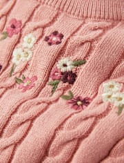 Baby Girls Embroidered Floral Cable Knit Sweater 3-Piece Outfit Set - Homegrown by Gymboree