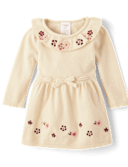 Robe pull à volants et fleurs brodées pour bébé fille - Homegrown by Gymboree
