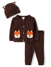 Baby Fox Sweater Cardigan 3-Piece Outfit Set - Homegrown by Gymboree