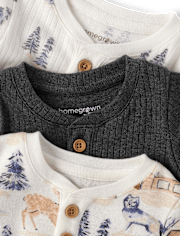 Baby Boys Forest Henley Bodysuit 3-Pack - Homegrown by Gymboree