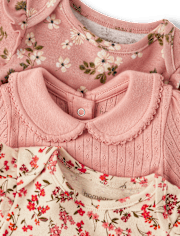 Lot de 3 bodies Henley fleuris pour bébé fille - Homegrown by Gymboree