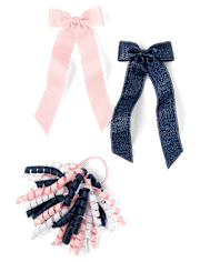 Girls Bow 3-Piece Hair Set - Campus Cuties