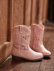 Girls Embroidered Bow Cowgirl Boots - Little Essentials