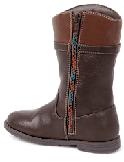 Girls Contrast Buckle Tall Boots - Little Essentials