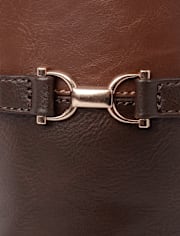 Girls Contrast Buckle Tall Boots - Little Essentials