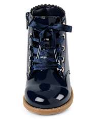 Girls Scalloped Lace Up Boots - Little Essentials