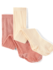 Girls Stitched Tights 2-Pack - Little Essentials